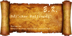 Böcker Kalliopé névjegykártya